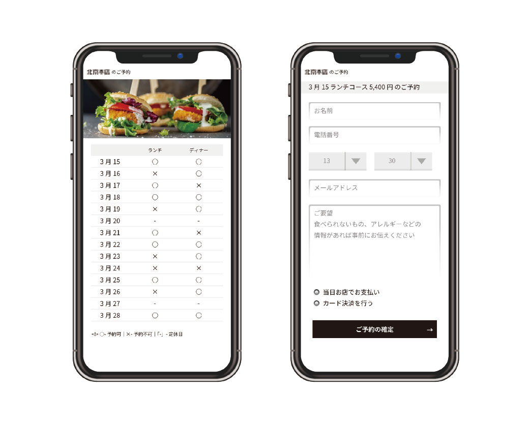 飲食店向け予約管理システム（決済機能付）
